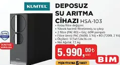 KUMTEL DEPOSUZ SU ARITMA CİHAZI KUMTEL DEPOSUZ SU ARITMA CİHAZI